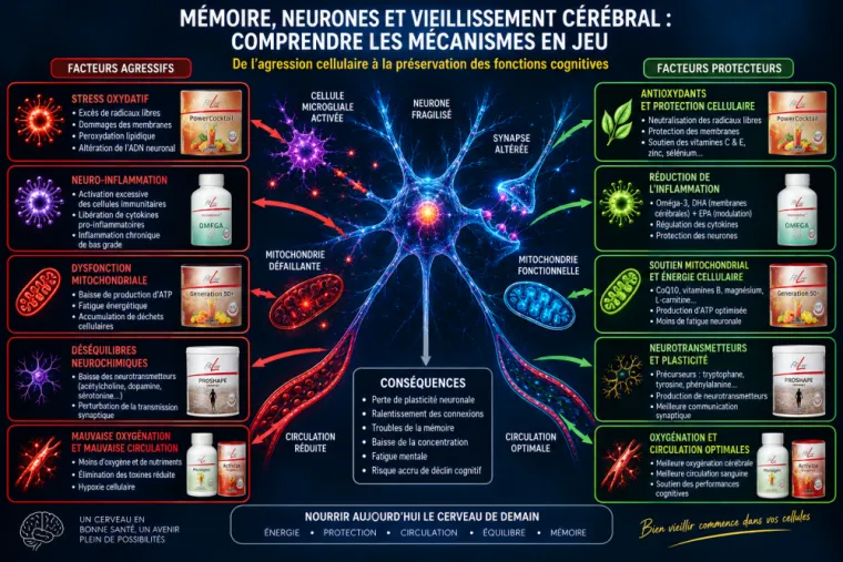 Cerveau, vieillissement et compléments alimentaires Fitline
